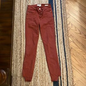 Frame high waisted skinny red jean